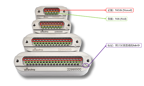 N型熱電偶Sub-D饋通正負(fù)極說(shuō)明及標(biāo)記