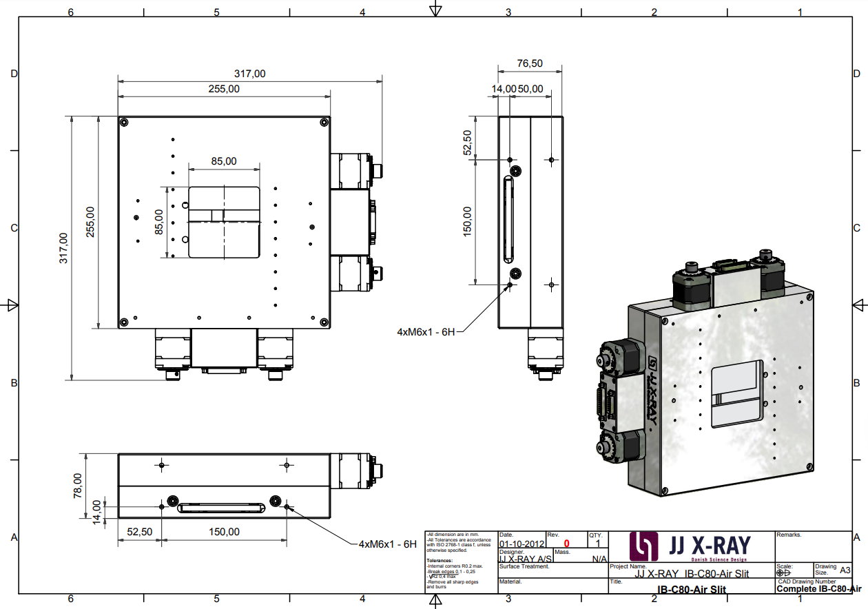 空氣狹縫 IB-C80-AIR產(chǎn)品尺寸