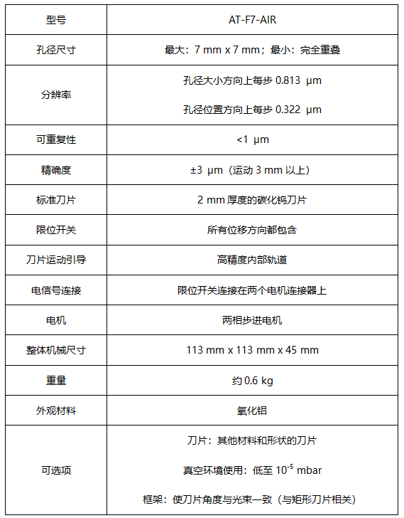 AT-F7-AIR參數(shù)